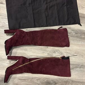 Donna Karan Ariela Burgundy Over the Knee Boots